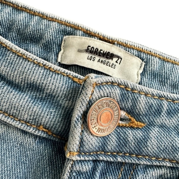 Forever 21 High Waist Baggy Fit Fringe Hem Jeans, 27 - Picture 7 of 8